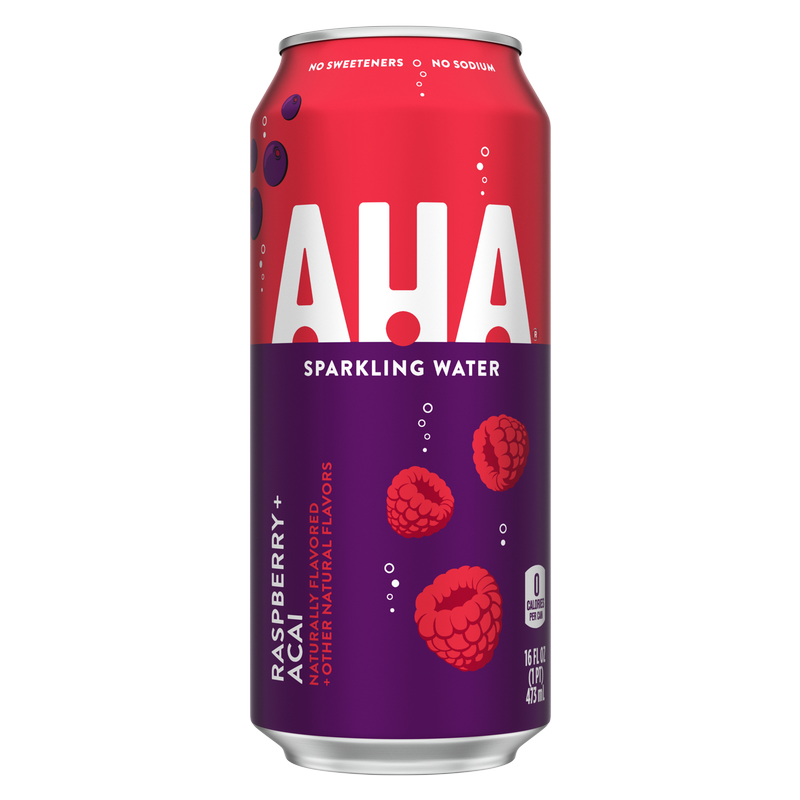 AHA Raspberry Acai Sparkling Water 16oz Can - AHA – BevMo!