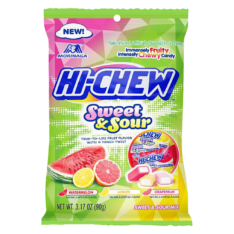 Hi-Chew Sweet & Sour Assorted Fruity Chewy Candy 3.17oz - HI-CHEW