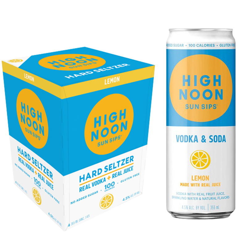 High Noon Lemon Vodka Hard Seltzer 4pk 12oz Cans 4.5% ABV - High