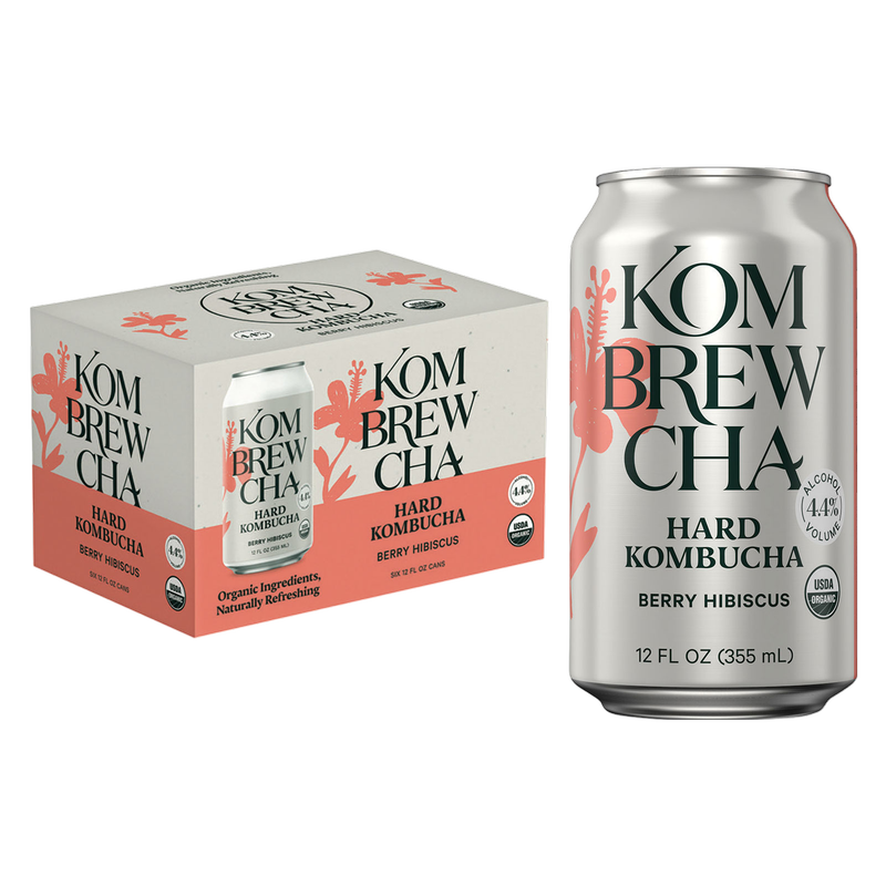 ★buruma★ Kombrewcha Berry Hibiscus 6pk 12oz Can 4.4% ABV - Kombrewcha – BevMo!