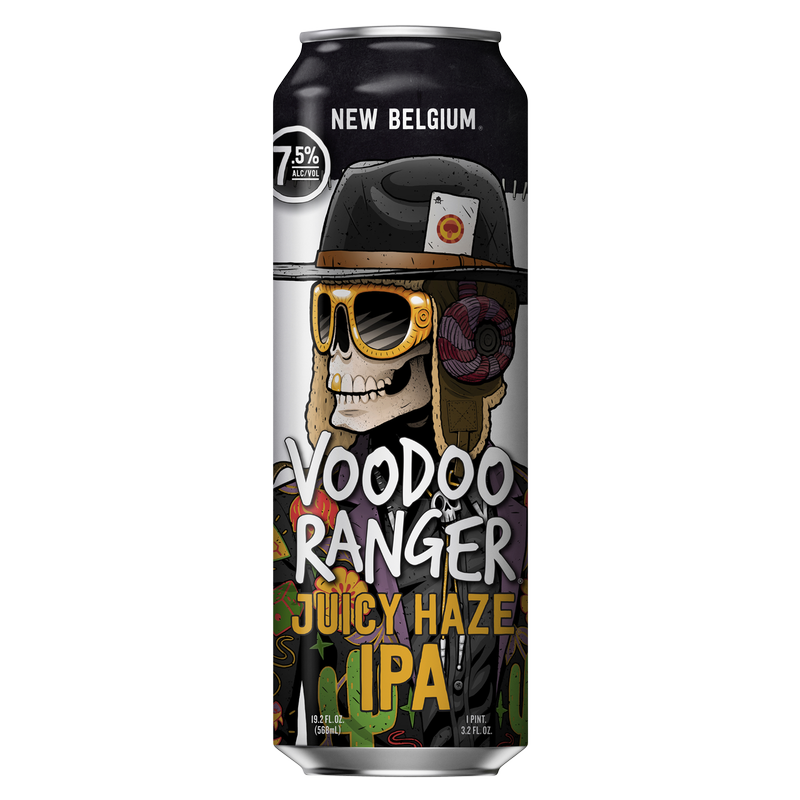 New Belgium Voodoo Ranger Juicy Haze IPA Single 19.2oz Can 7.5 New Belgium Voodoo Ranger Juicy Haze IPA Single 19.2oz Can 7.5