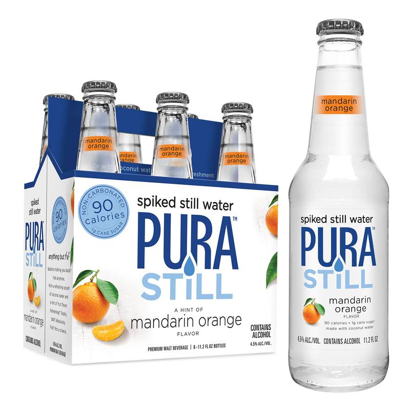 Pura Still Spiked Water Mandarin Orange 6pk 11.2oz Btl 4.5% ABV – BevMo!