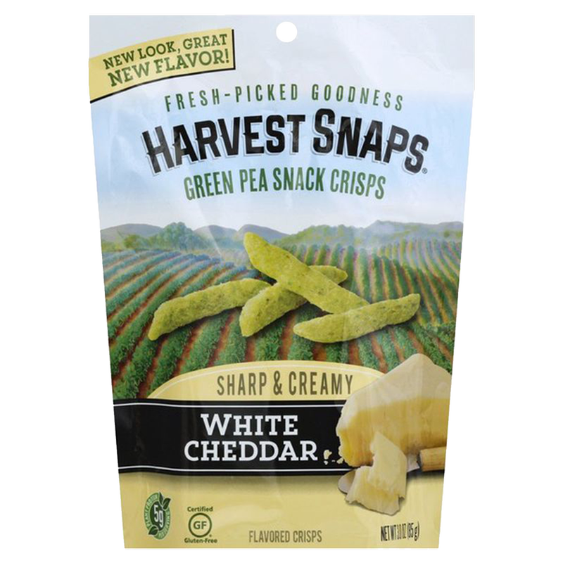 Harvest Snaps Crisps White Cheddar 3oz Bag