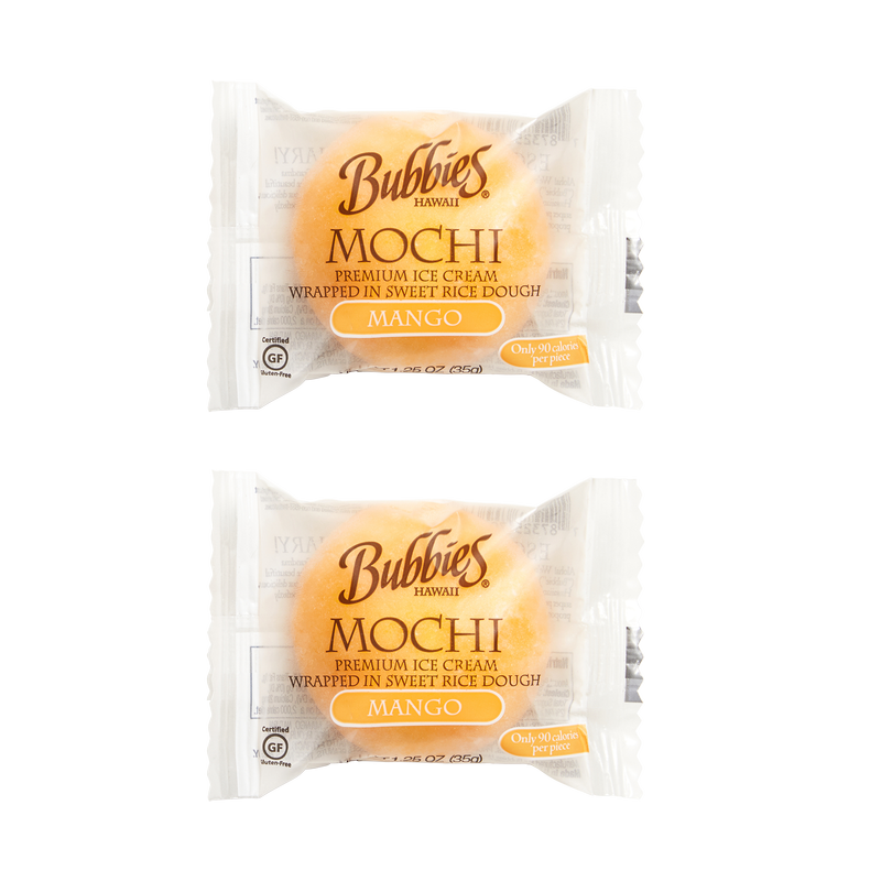 2ct Bubbies Hawaii Mango Mochi Ice Cream Individually Wrapped