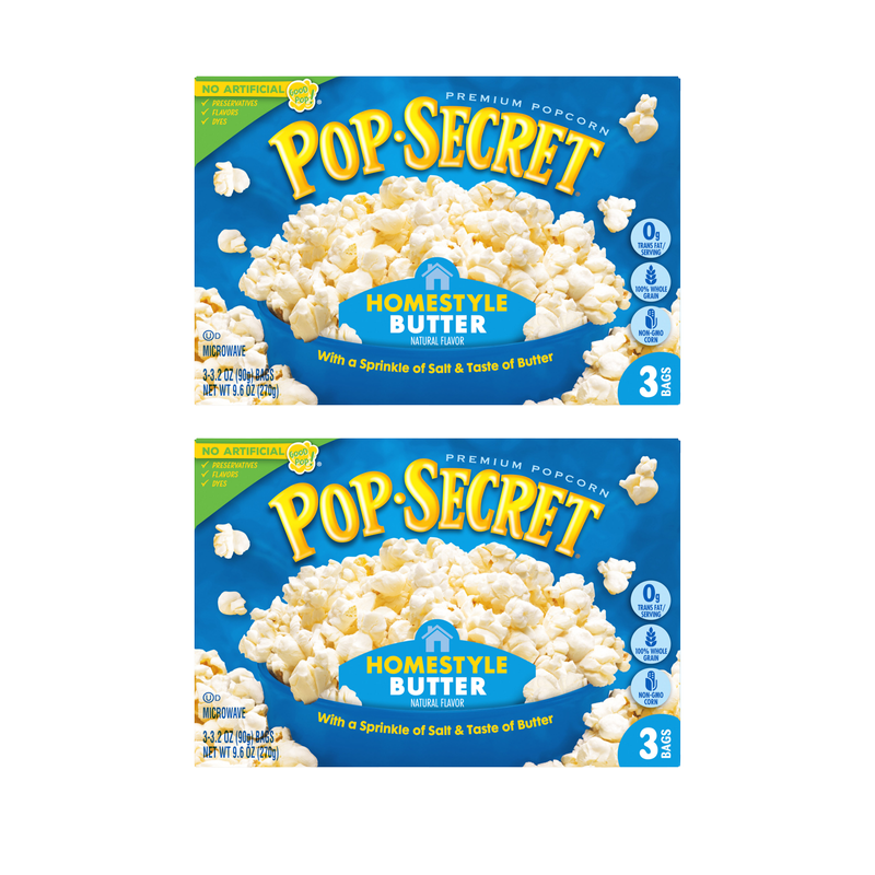 2ct Pop Secret Homestyle Butter Microwavable Popcorn 3ct 9.6oz BevMo!