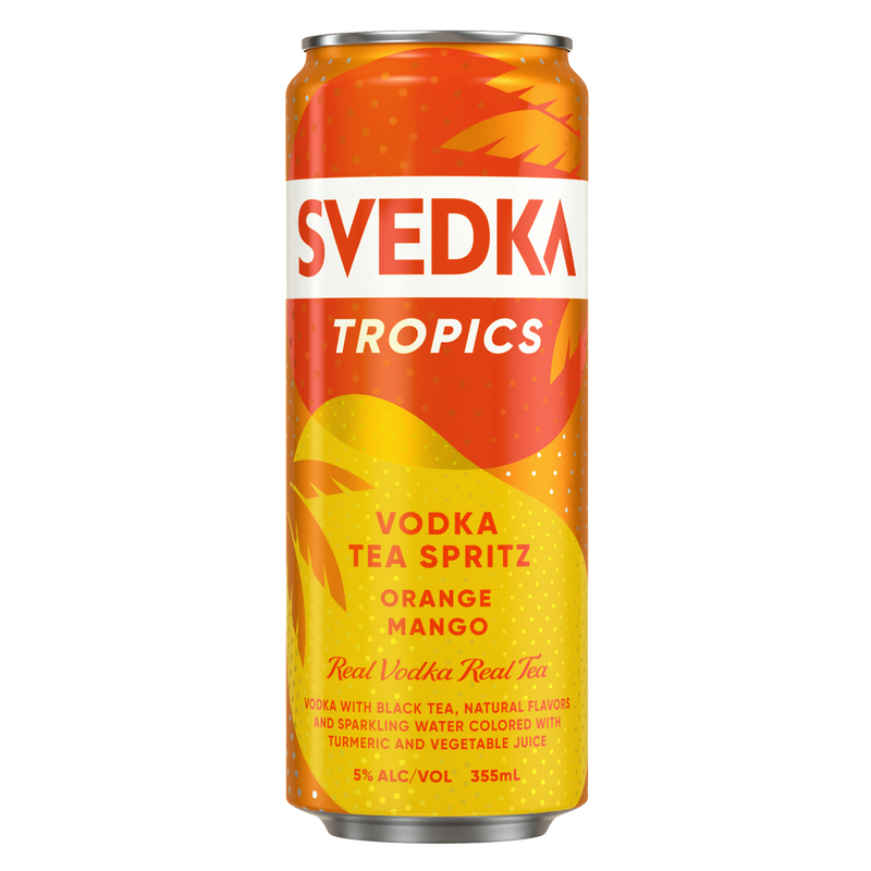 SVEDKA Tropics Orange Mango Vodka Tea Spritz Single 12oz Can 5.0 SVEDKA Tropics Orange Mango Vodka Tea Spritz Single 12oz Can 5.0