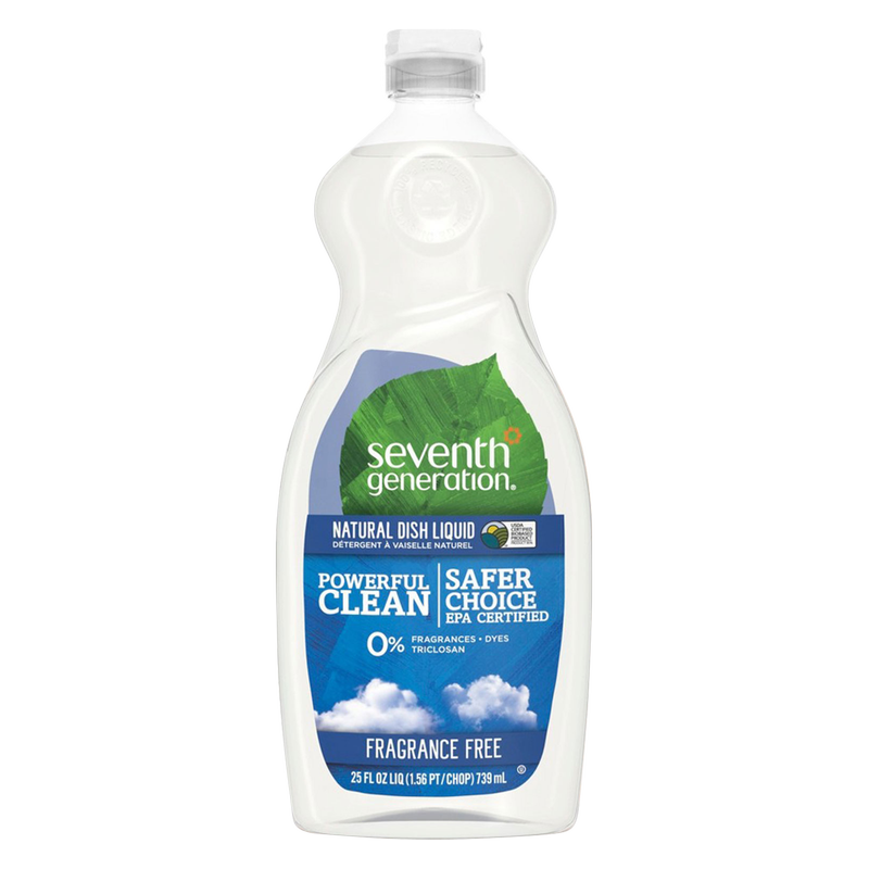 Seventh Generation Dish Soap Liquid, Fragrance Free, 19 oz, Pack of 6