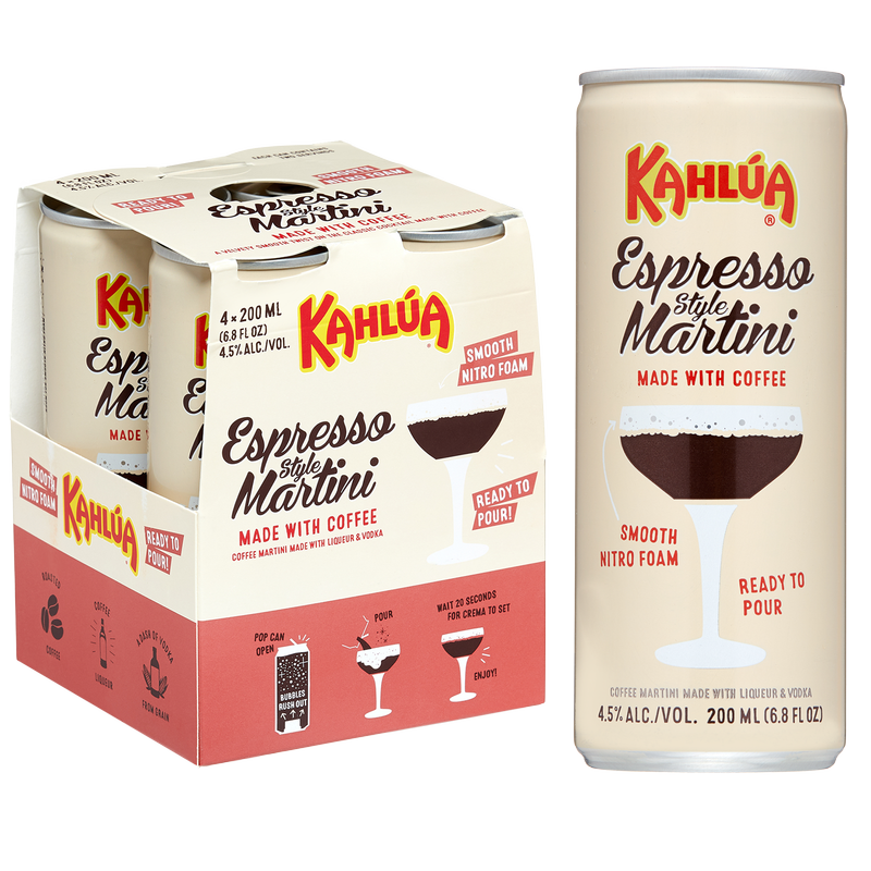 Kahlua Espresso Martini 4pk 200ml Cans 4.5% ABV – BevMo!