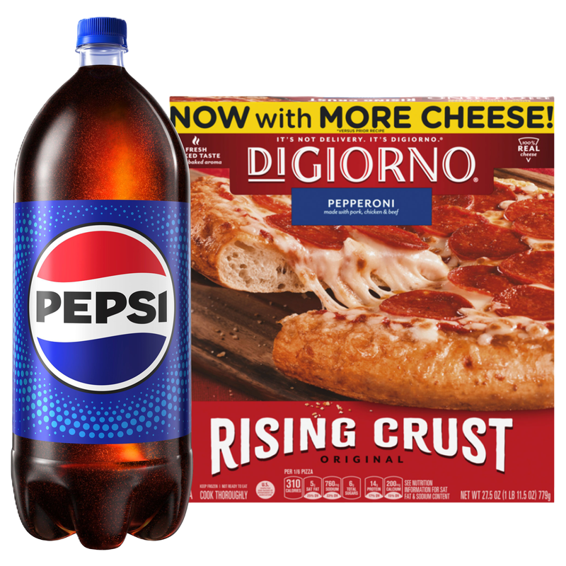 DiGiorno Frozen Rising Crust Pepperoni Pizza 12in 27.5oz & Pepsi