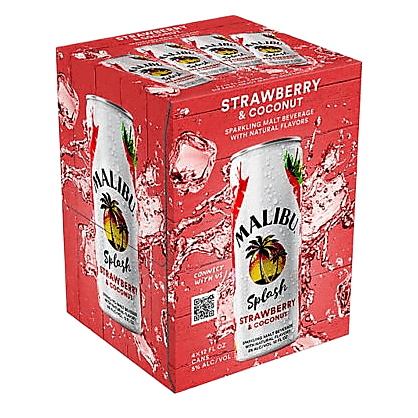 Malibu Splash Strawberry 4pk 12oz Can