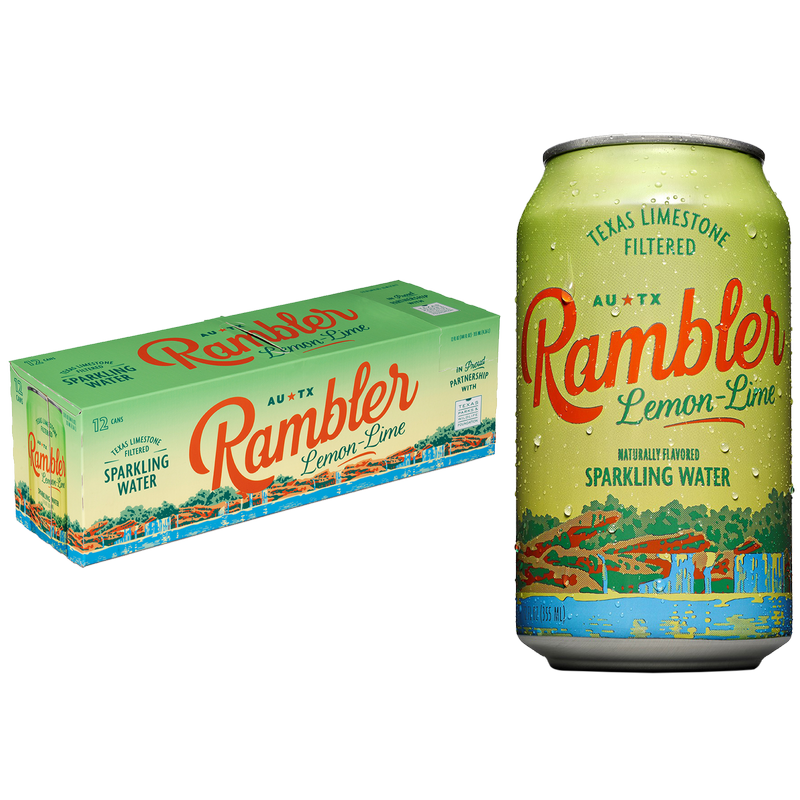 Rambler Sparkling Water Lemon Lime 12oz 12pk Can