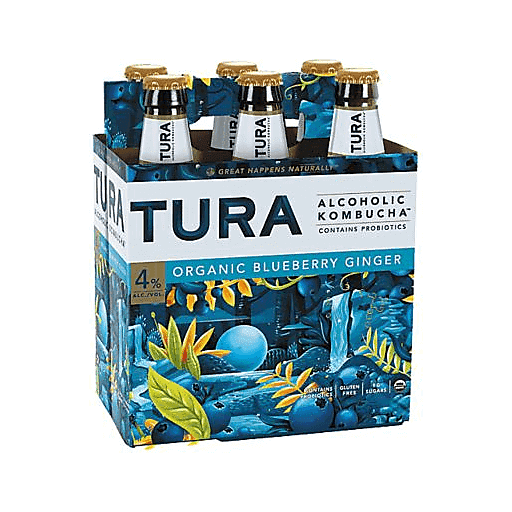 Tura Kombucha Blueberry Ginger 6pk 12oz Btl - BevMo! – BevMo!
