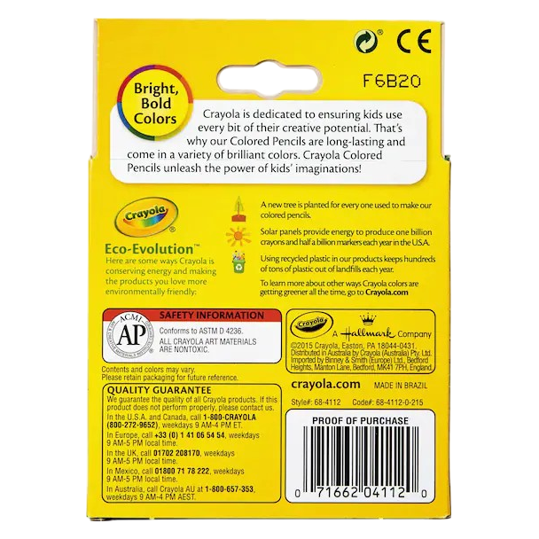 Crayola Pencils Short-Length Colored Pencil Set, 12CT