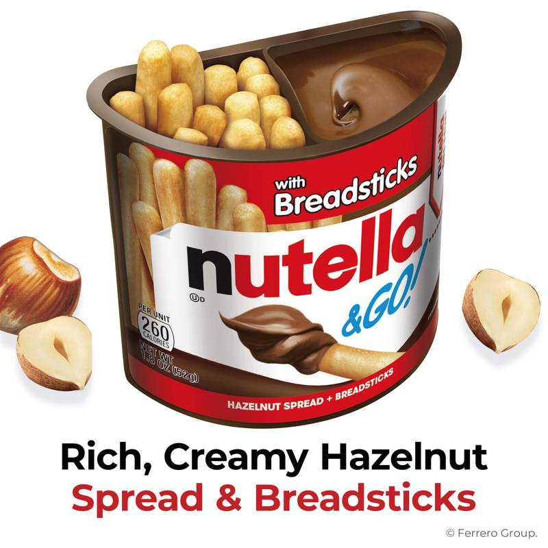 Nutella & GO! Hazelnut and Cocoa Spread with Breadsticks, Snack Cup, 1.8 oz