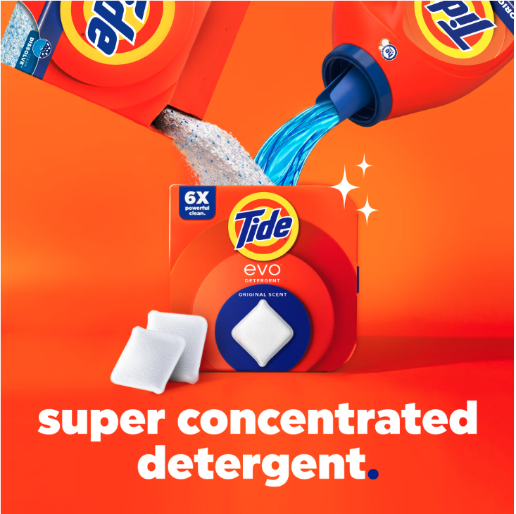Tide Evo Laundry Detergent Tiles, Spring Blast 22ct
