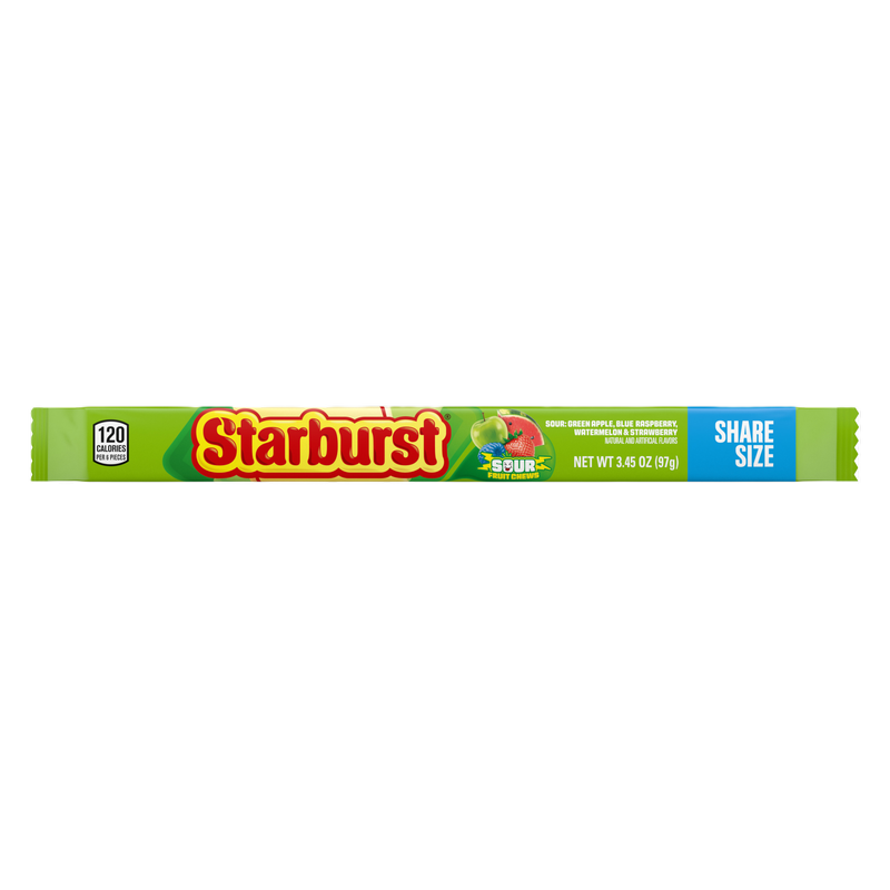 STARBURST Sour Fruit Chews Chewy Candy, Share Size, 3.45 oz