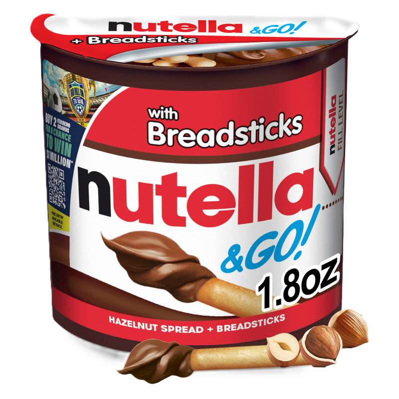 Nutella & GO! Hazelnut and Cocoa Spread with Breadsticks, Snack Cup, 1.8 oz