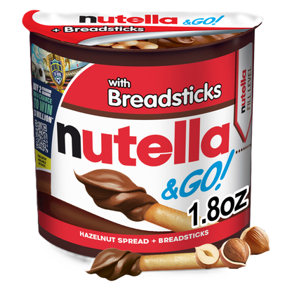 Nutella & GO! Hazelnut and Cocoa Spread with Breadsticks, Snack Cup, 1.8 oz