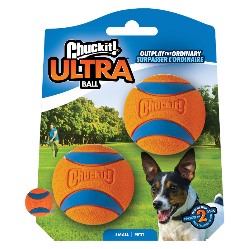 Chuckit Ultra Rubber Ball Tough Dog Toy 2 Ct (Size Small)
