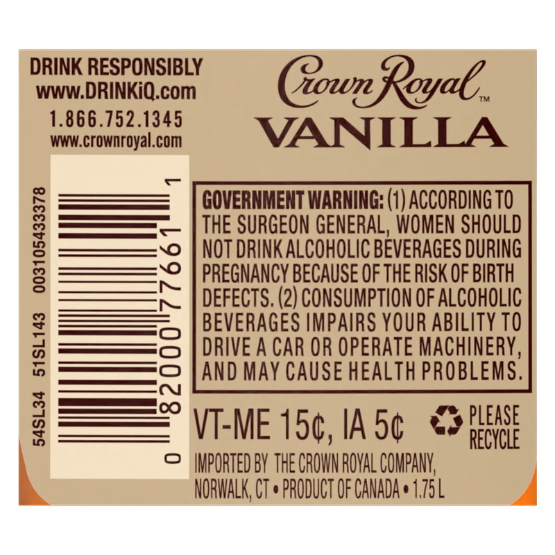 Crown Royal Vanilla Whiskey 1.75L