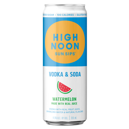 High Noon Watermelon Vodka Hard Seltzer 4pk 12oz Cans 4.5% ABV