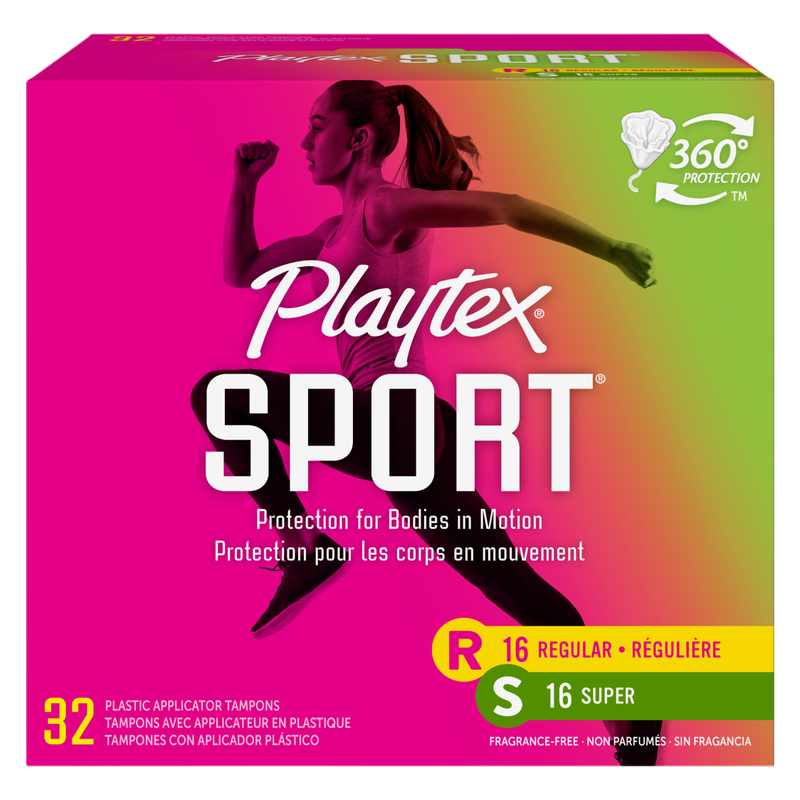Playtex Sport Regular/Super Multi-Pack Unscented Tampons 32 Count
