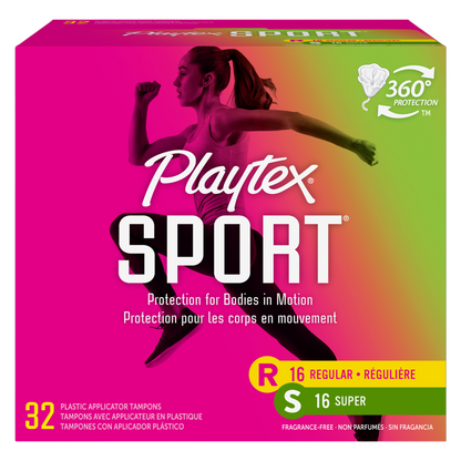 Playtex Sport Regular/Super Multi-Pack Unscented Tampons 32 Count