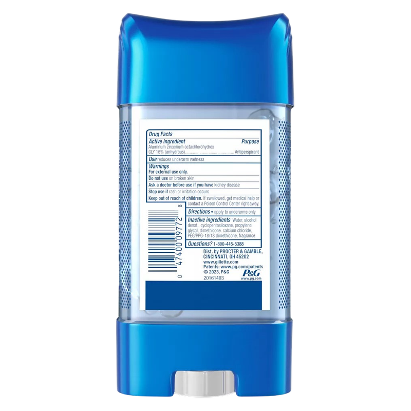 Gillette Clear Gel Antiperspirant and Deodorant for Men Wild Rain Scent 3.8oz