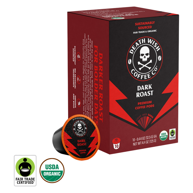 Death Wish Coffee Organic Dark Roast K-Cups 10ct Box