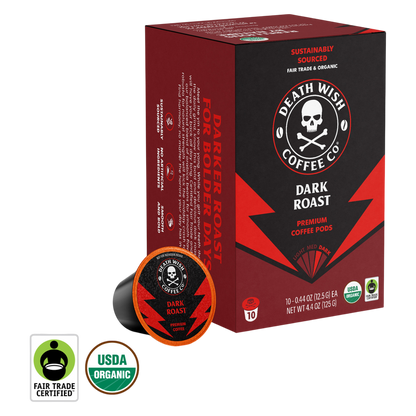 Death Wish Coffee Organic Dark Roast K-Cups 10ct Box