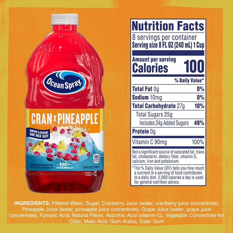 Ocean Spray Cran Pineapple Juice 64oz Btl