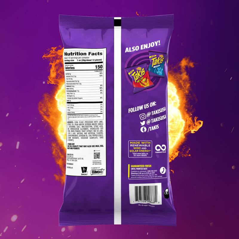 Takis Fuego Spicy Rolled Tortilla Chips, 9.9oz