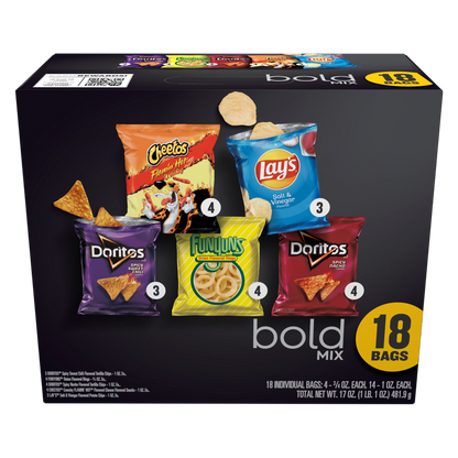 Frito Lay Snacks Bold Mix Variety Packs 17oz 18ct