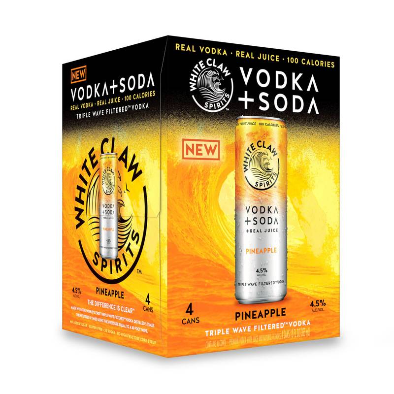 White Claw Hard Seltzer Vodka + Soda Pineapple 4pk 12oz Can 4.5% ABV