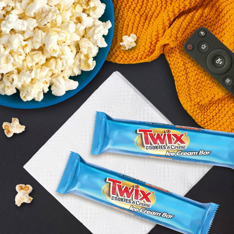 TWIX Cookies & Cream Milk Chocolate Ice Cream Bars, 6 Pack, 1.93 Oz Bars