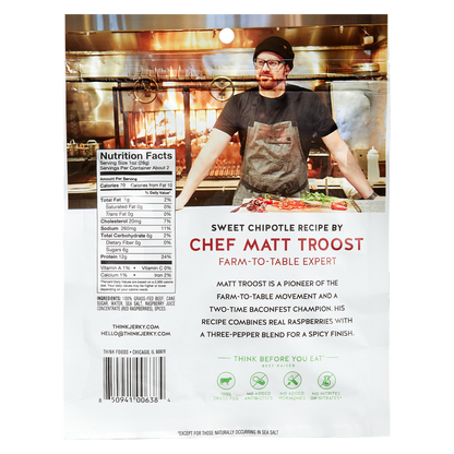 Think Jerky Sweet Chipotle Grassfed Beef Jerky 2.2oz