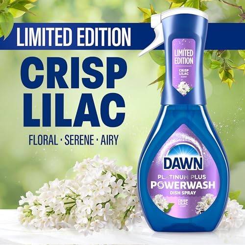 Dawn Powerwash Spray, Dish Soap, Dishwashing Liquid, Crisp Lilac, 1 Starter Kit, 16 Fl Oz