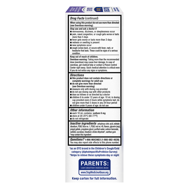 Mucinex Children`s Liquid Cold & Flu - Very Berry 4oz