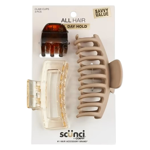 Scunci Claw Clips Mix, 3 Pack