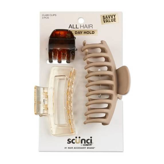 Scunci Claw Clips Mix, 3 Pack