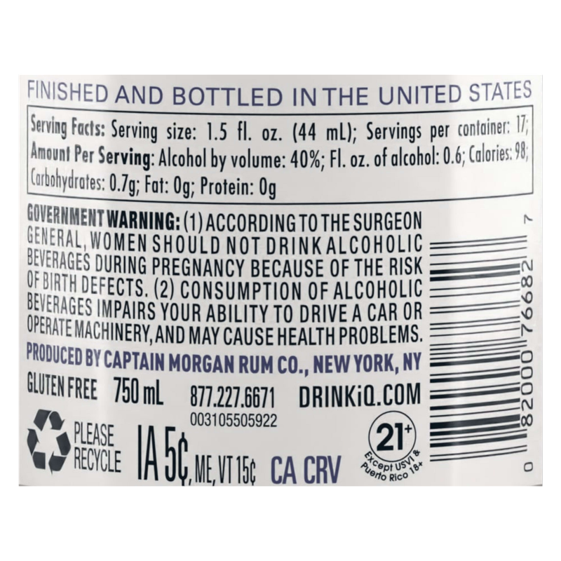 Captain Morgan White Rum 750ml (80 Proof)