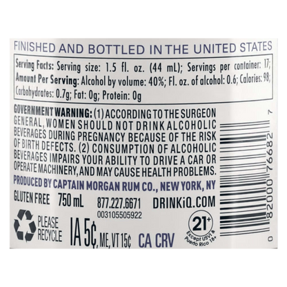 Captain Morgan White Rum 750ml (80 Proof)