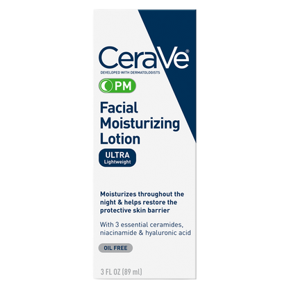 CeraVe PM Moisturizing Lotion, Night Cream for All Skin Types 