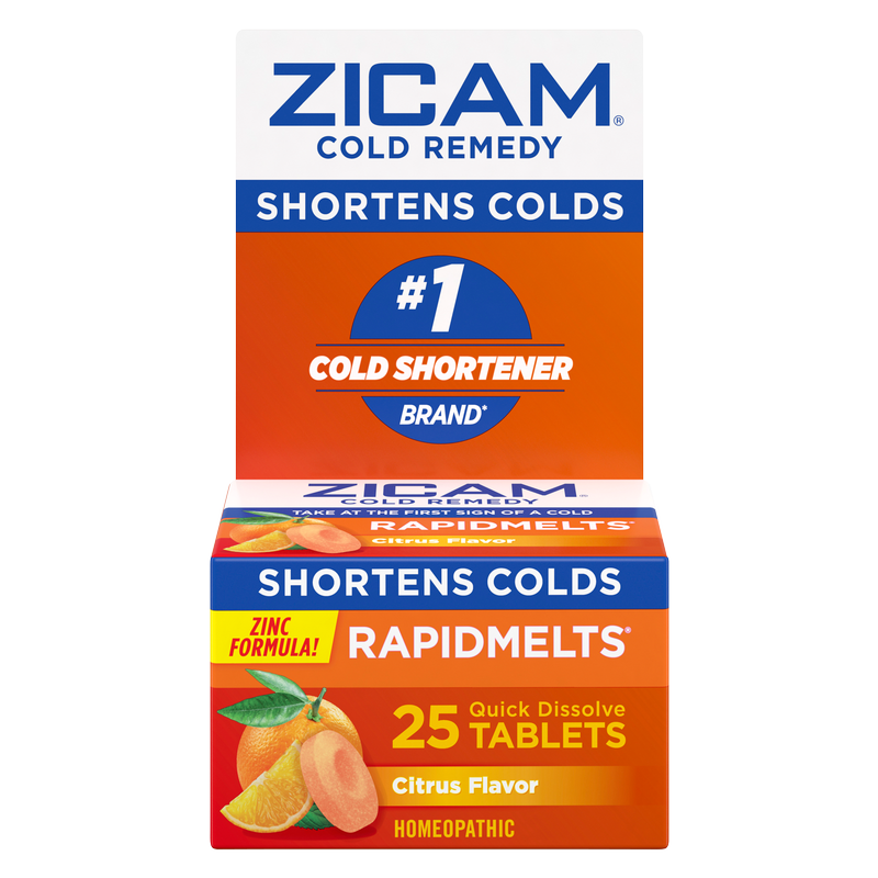 Zicam Zinc Cold Remedy RapidMelts Quick-Dissolve Tablets Citrus Flavor 25ct