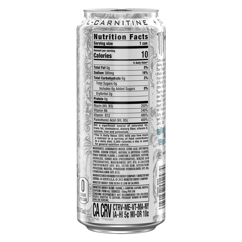 Monster Energy Zero Ultra 16oz Can
