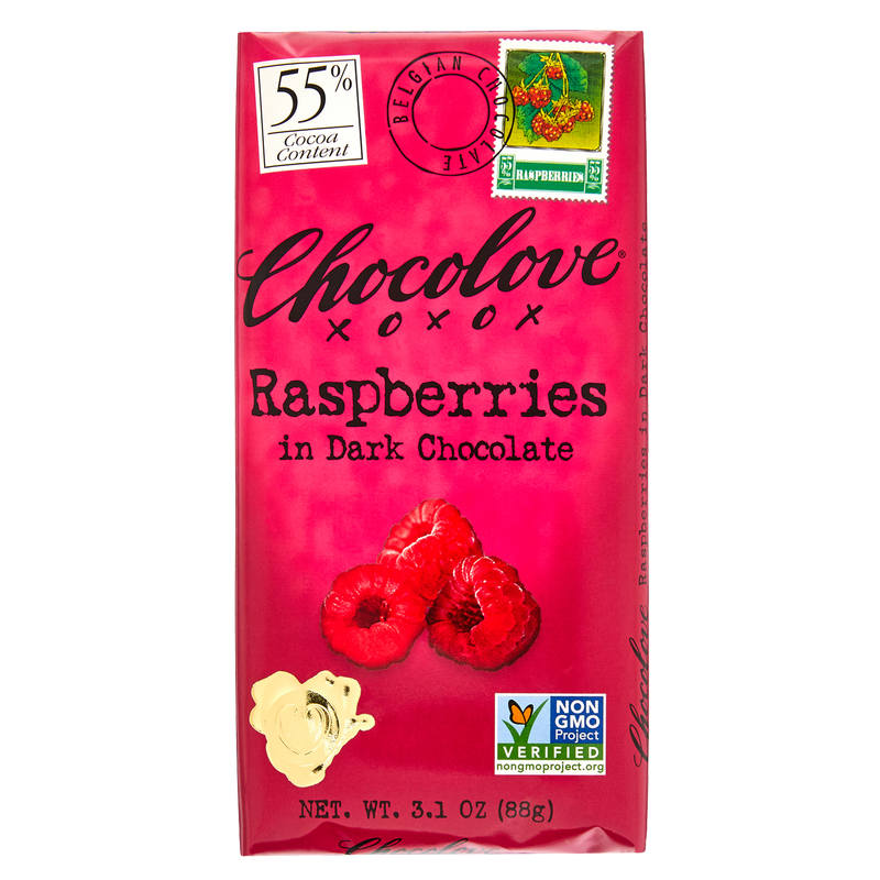 Chocolove Raspberry Chocolove Raspberry in Dark Chocolate 3.1oz - Chocolove – BevMo!