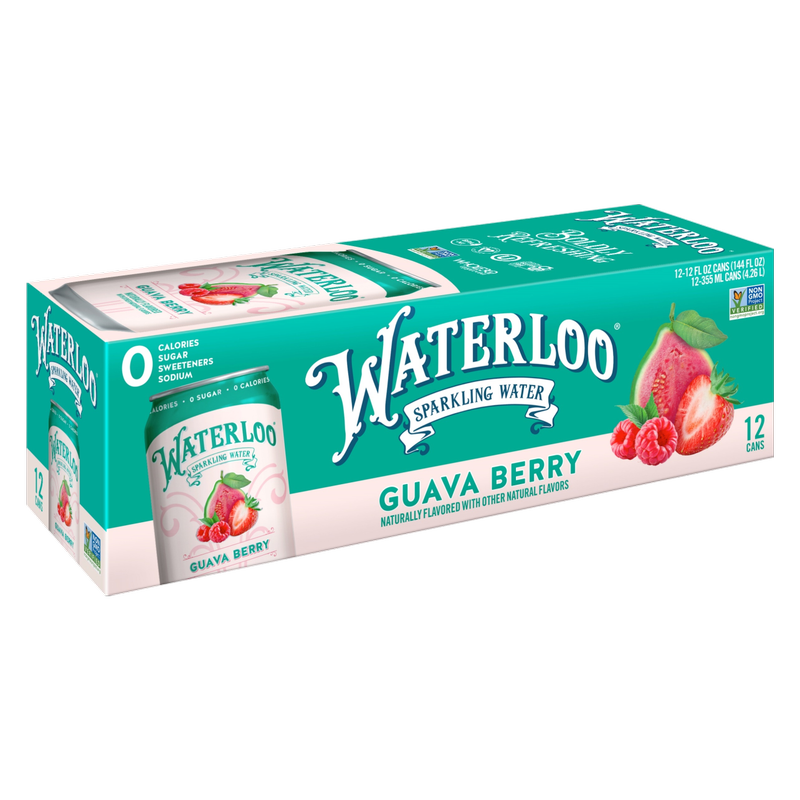 Waterloo 12pk Guava Berry Sparkling Water 12oz Cans