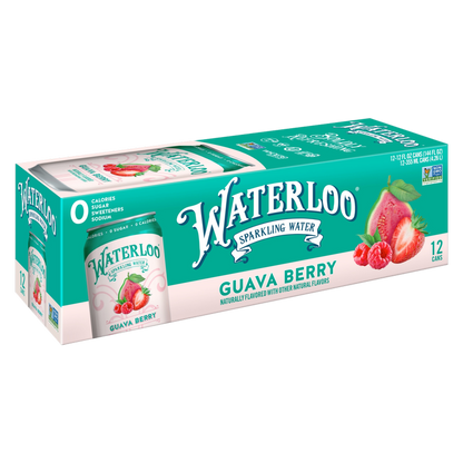 Waterloo 12pk Guava Berry Sparkling Water 12oz Cans