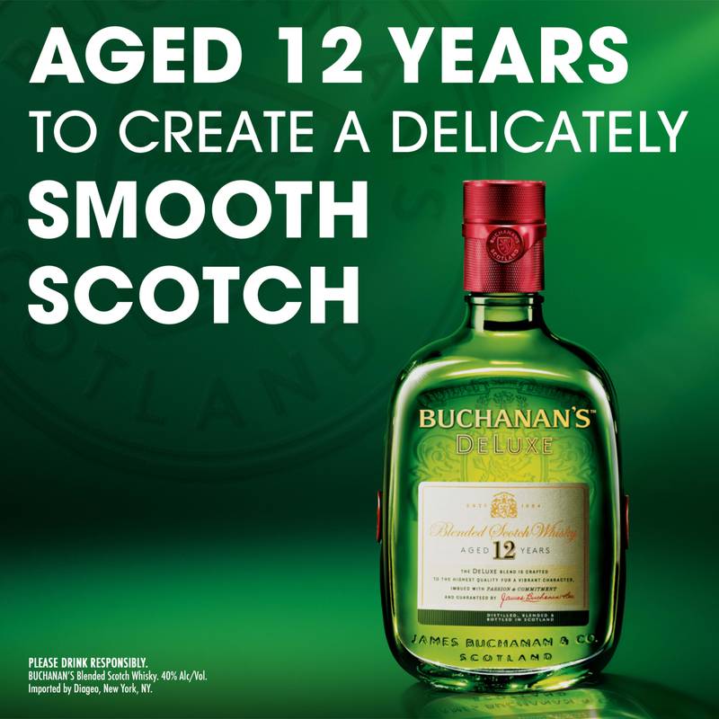 Buchanan's 12 Year Scotch 750ml Bottle w/ Dominoes Tin