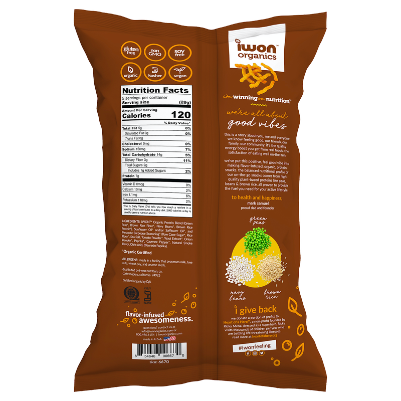 IWON Organics Mesquite BBQ Stix 5oz